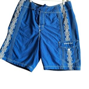 Speedo Blue Board Shorts Swimwear Sz Large